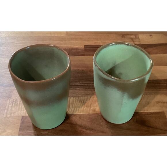 Frankoma Prairie Green 5L Set of 2 Tumblers 5” - Picture 2 of 10
